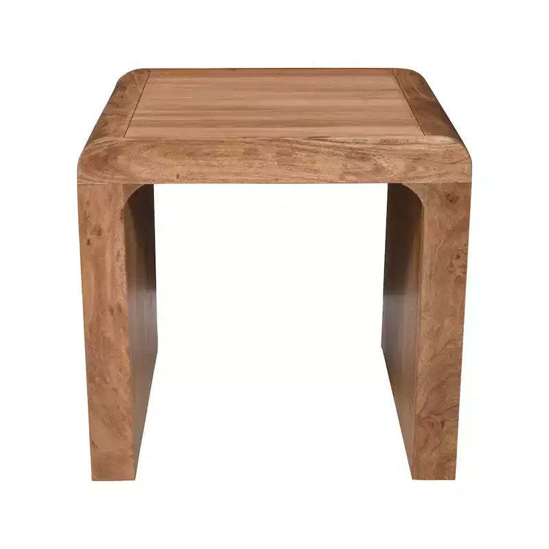 Jofran,Brooklyn Mid-Century Modern Solid Wood Square Waterfall Curved End Table