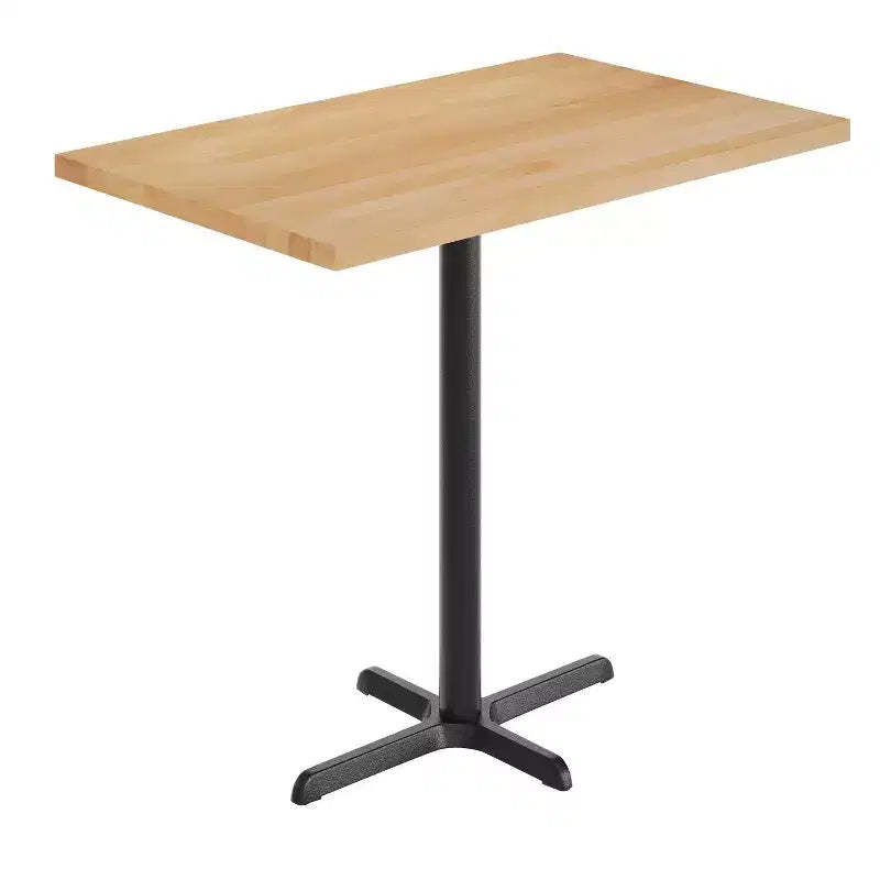 Flash Furniture Bennett Rectangular Solid Wood Commercial Indoor Tabletop with 23.5 x 29.5 Bar Height Rust-Resistant Cast Iron X-Base