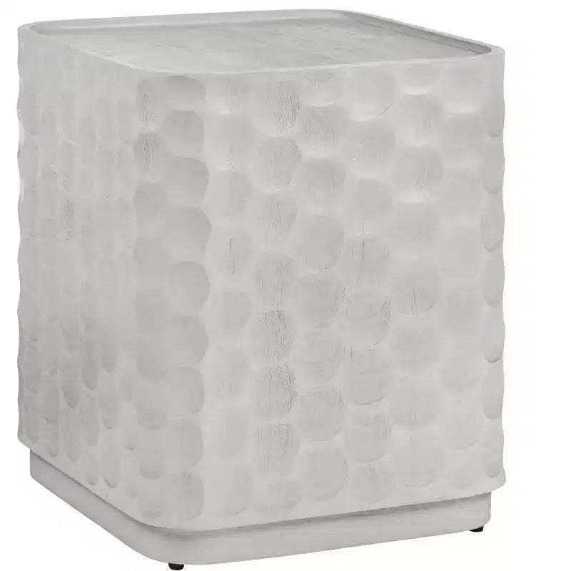 Crestview Collection Square White Solid Wood Accent_End Table