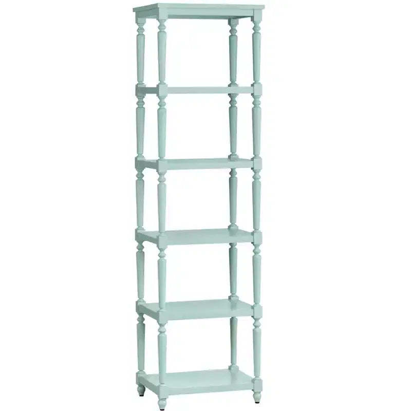 Crestview Collection 71.25 in. Blue Solid Wood 5 Shelf Etagere