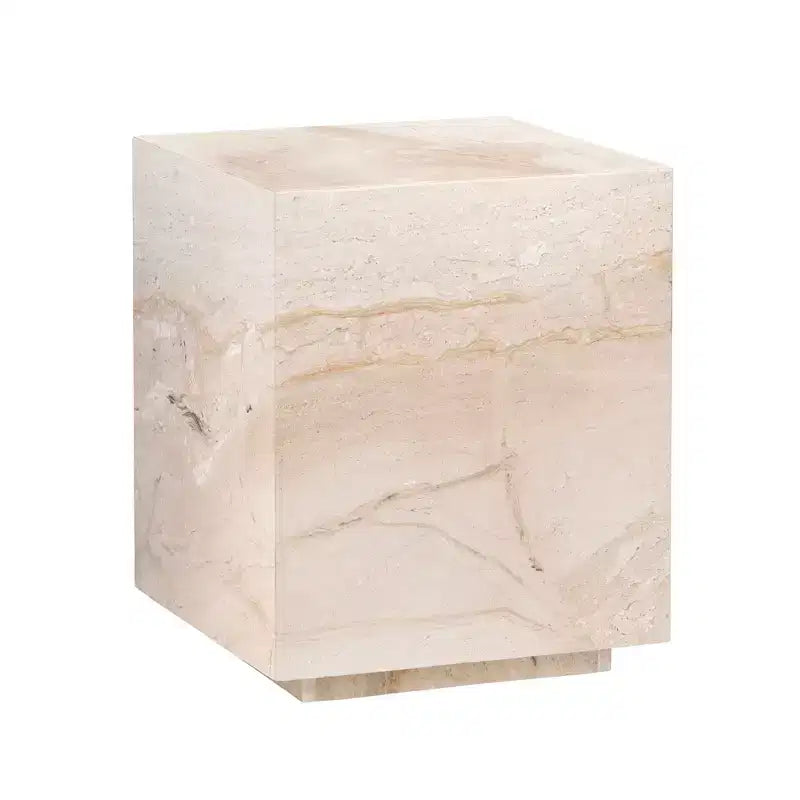 Crestview Collection Square Beige Marble Accent_End Table