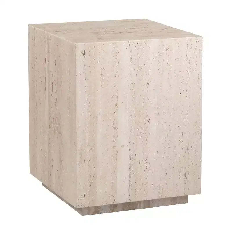 Crestview Collection Square Beige Travertine Accent_End Table