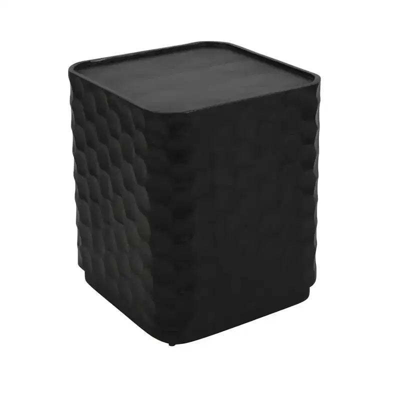 Crestview Collection Square Black Solid Wood Accent_End Table