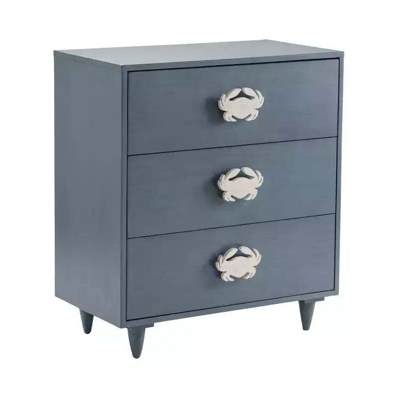Crestview Collection Navy Solid Wood 3 Drawer Accent Chest