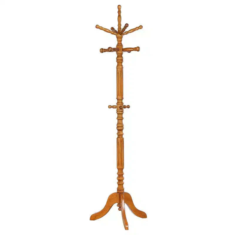 Okak Vintage Coat Rack with 11 Hooks, Freestanding Hall Tree with Space-Saving Design, Coat Tree for Entryway, Living Room, Bedroom, Brown
