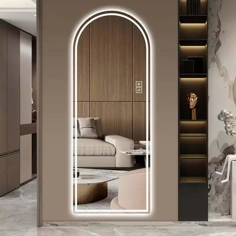 65 x 21 inch Arch LED Full Length Mirror Dimmable Full-Length Standing or Wall-Mounted for Bedroom Living Room Dressing Room