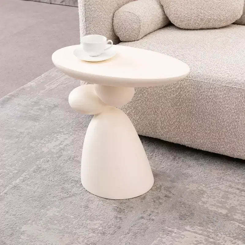 Lucky Stone Fiberglass End Table Minimalist Corner Coffee Decor Living Room Bedroom Guestroom