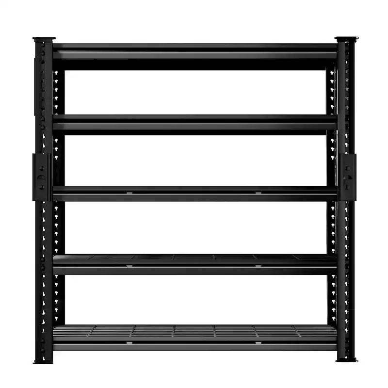 BSMTEK Heavy Duty Garage Storage Shelving 48 x 24 x 72 Inch 5 Tier Metal Rack with Wire Grid Shelves Black