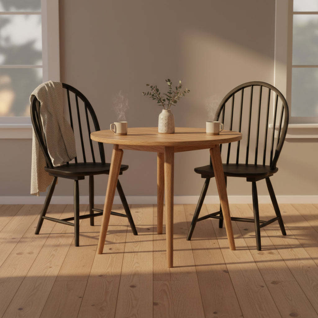 Crestview Collection Set of 2 Black Solid Wood Dining Chair