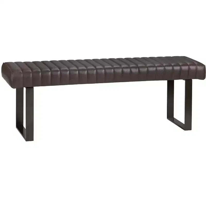 Crestview Collection 52 in. Brown Upholstered Accent Bench with Black Iron Frame