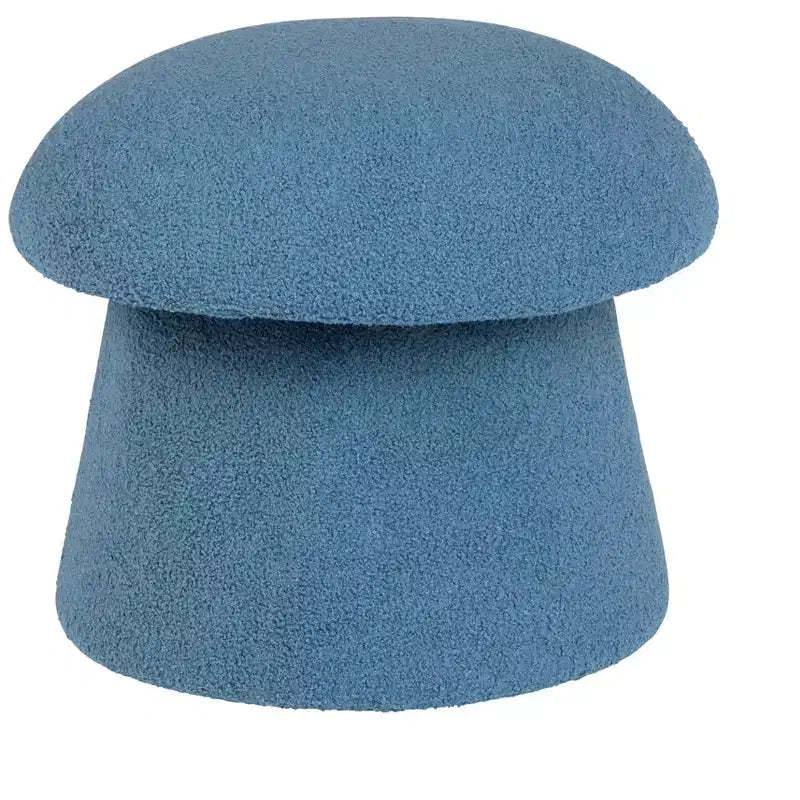 Crestview Collection Blue Upholstered Mushroom Ottoman with Storage