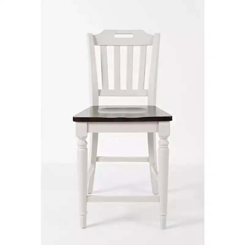 Jofran, Orchard Park Farmhouse Solid Rubberwood Slatback Counter Height Stool (Set of 2)