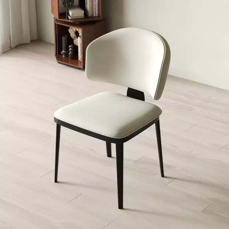 Luck Live Modern 2-Piece Armless Dining Chair Set, Metal Dining Chairs for Multi-scenario Use, Off-white