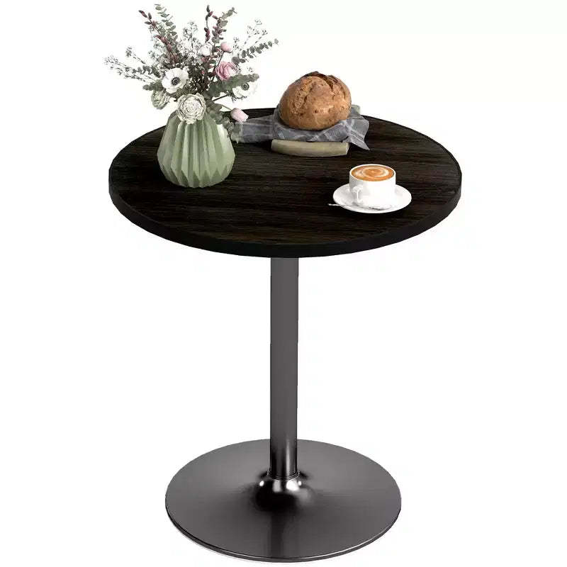 Round Dining Table for 2-4 People, Small Kitchen Table with Wood Grain Top