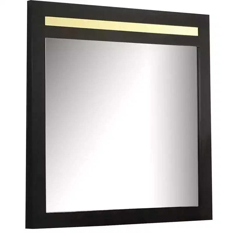 Royal Hampton 41 Inch Dresser Mirror, Modern Glam Black with Gold Acrylic Accents
