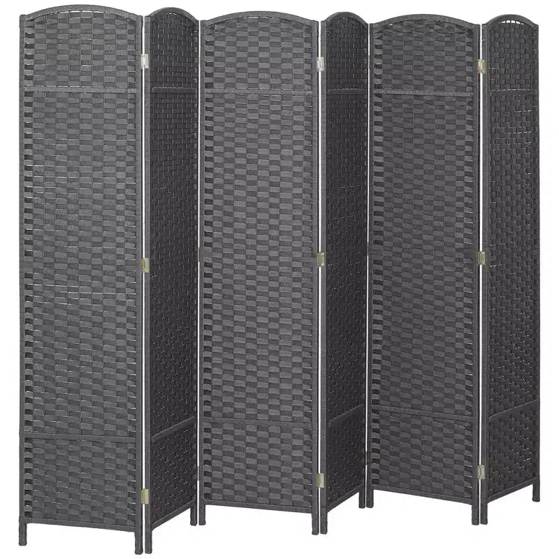 Folding Room Divider Screen 6 Panel 5.6 ' Tall Privacy Screen Freestanding Room Partition for Home Office