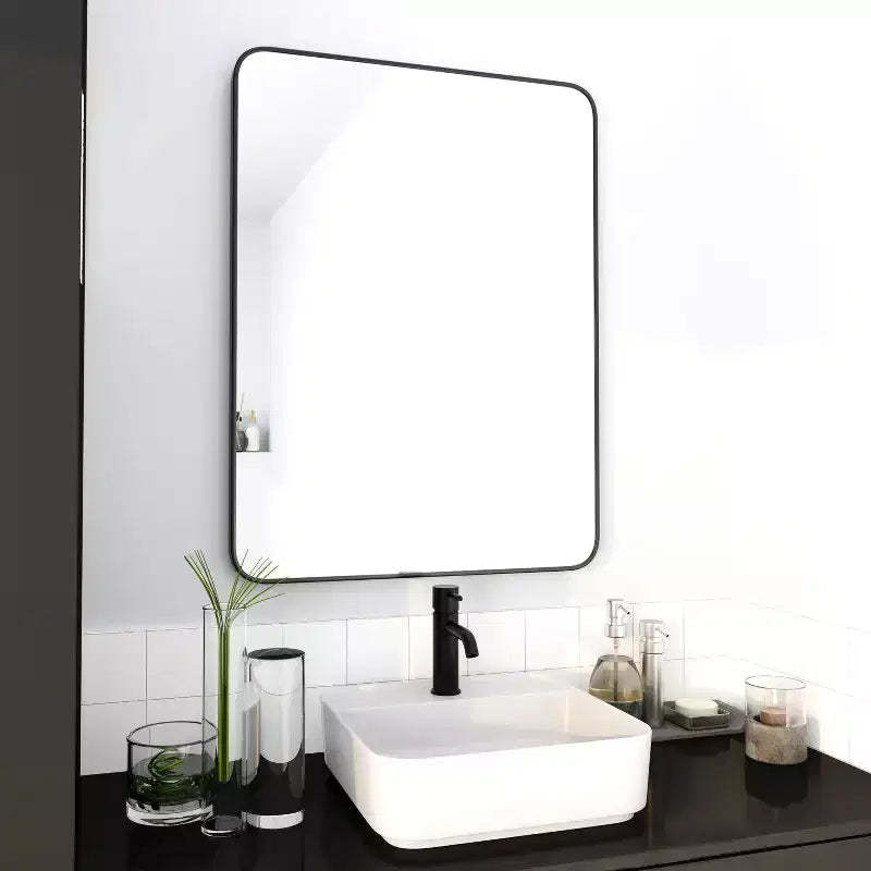 TUYOHW 24x32 Inch Wall Mount Bathroom Mirror,Modern Rectangle Wall Mount Vanity Mirror with Aluminum Frame for Bathroom,Bedroom