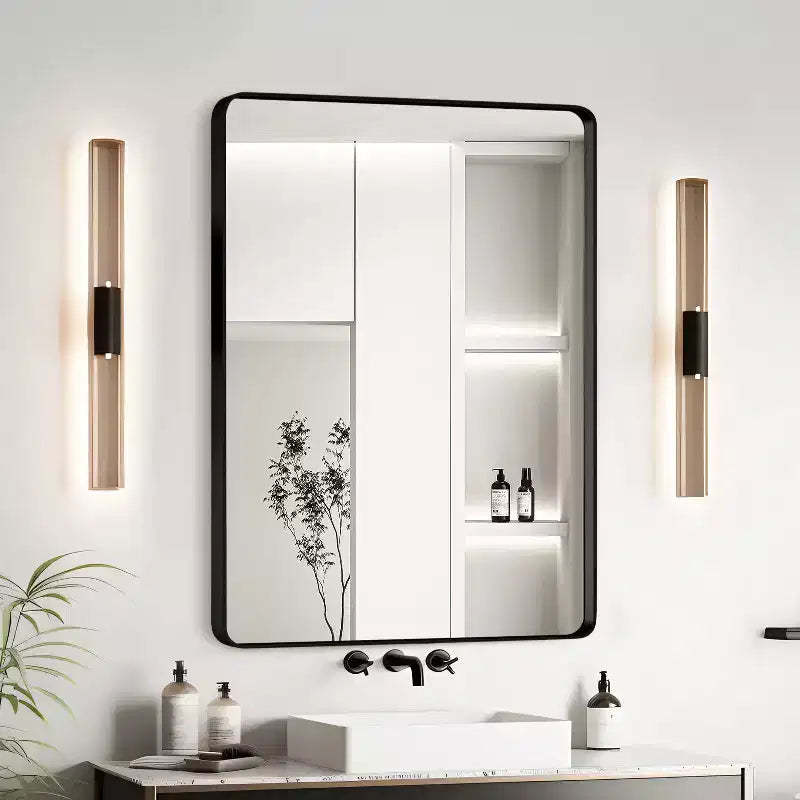 TUYOHW 20x30 Inch Wall Mount Bathroom Mirror,Modern Rectangular Wall Mount Vanity Mirror with Aluminium Frame for Bathroom,Bedroom