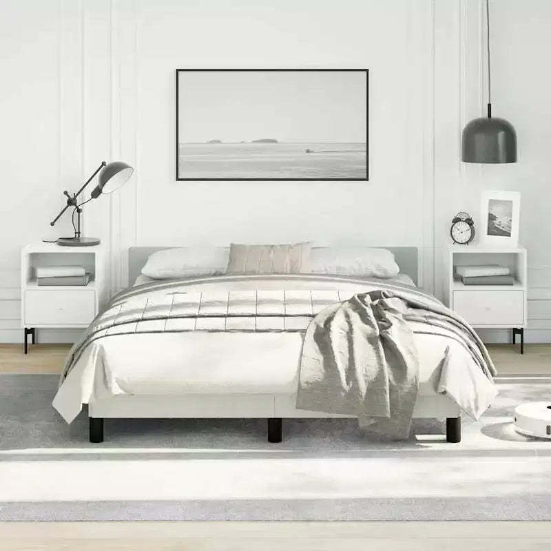 Bed Frame With Headboard Light Grey