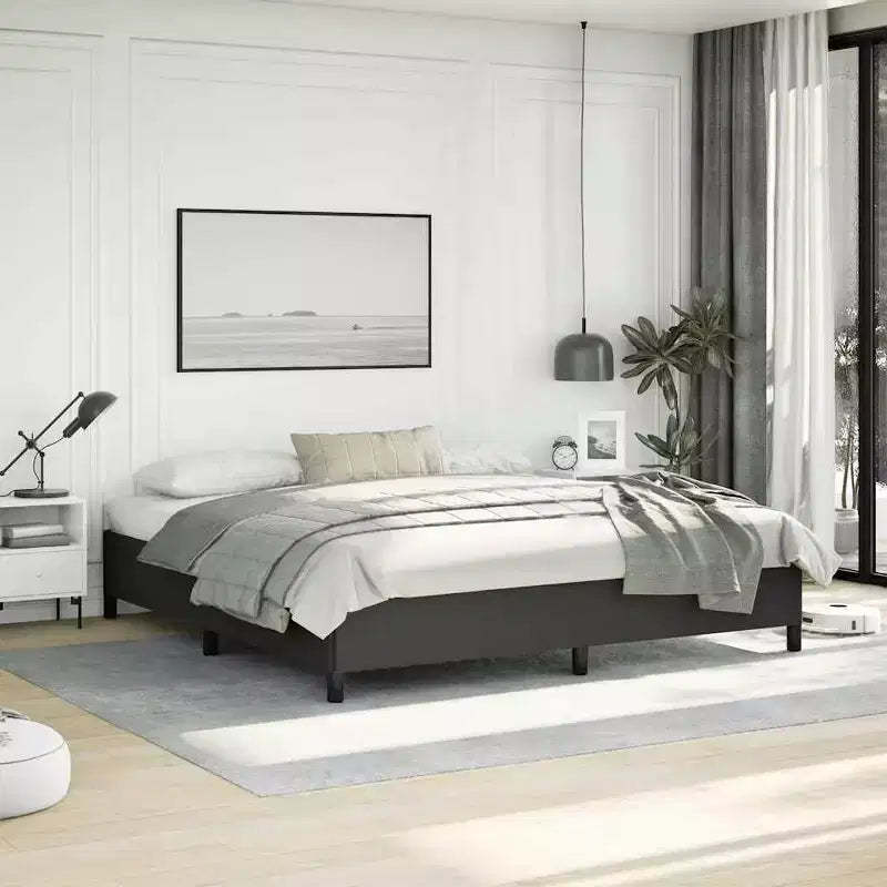Bed Frame Black 75% polyvinyl chloride, 5% cotton, 20% polyester