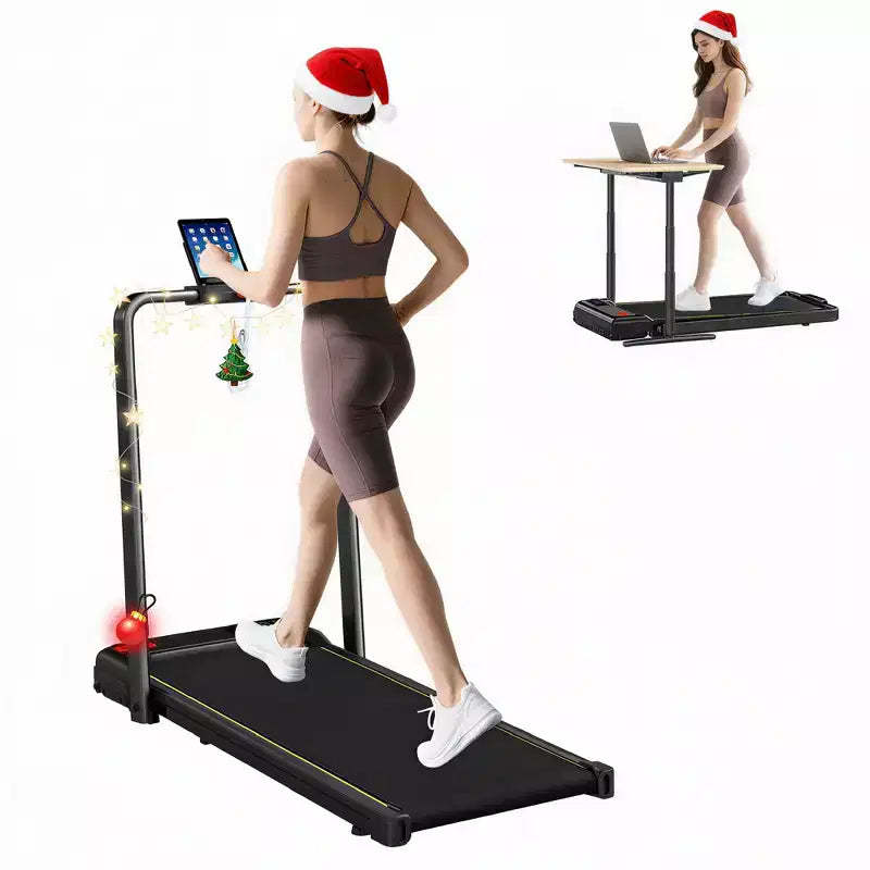 Soozier Walking Pad Treadmill, 0.66.2mph Foldable Under Desk Treadmill with Incline, Handle Bar, Wheels, LED Display and Remote Control