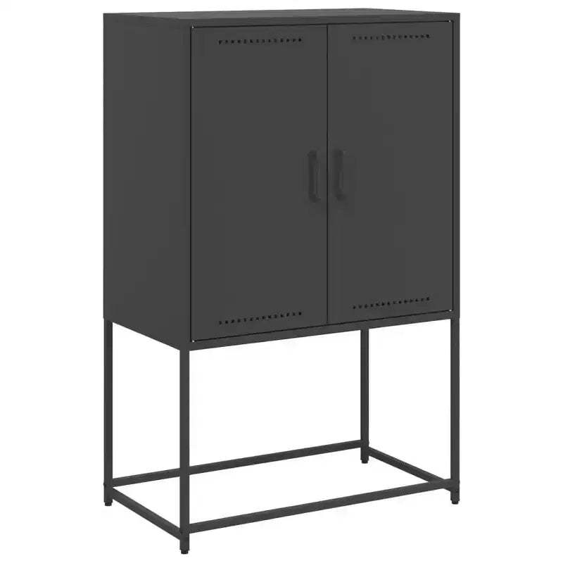vidaXL Highboard Black Steel Medium Highboard Rectangular Industrial