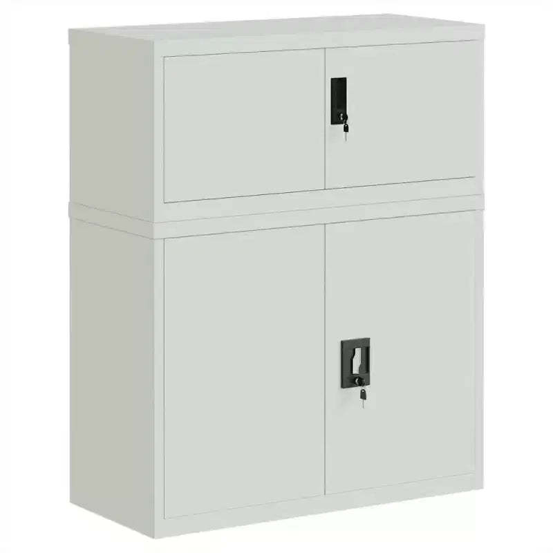 vidaXL File Cabinet Light Grey Powder-Coated Steel 35.4 x 15.7 x 43.3 in