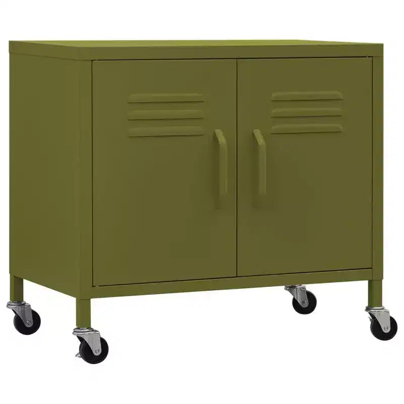 vidaXL Storage Cabinet Olive Green Steel Medium Storage Cabinet