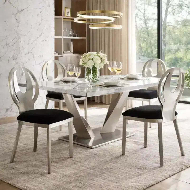 Royal Hampton Contemporary Side Chair With Black Microfabric Seat, Set of 2