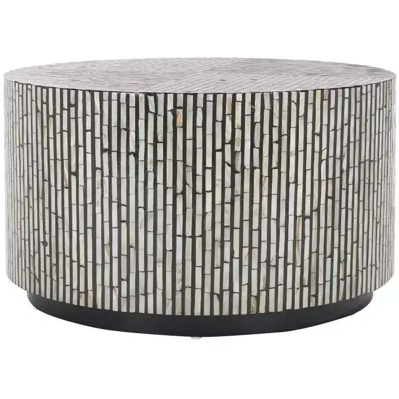 Hamza Round Coffee Table - COF1804A - Silver/Black - Safavieh