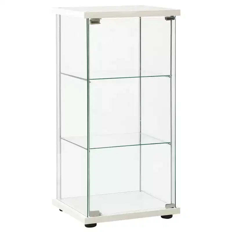 vidaXL Storage Cabinet Bookshelf 4-Shelf Glass Display Cabinet Tempered Glass