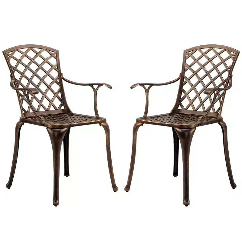 Karl Home | Bronze Aluminum Patio Dining Chair Set (2-Piece)