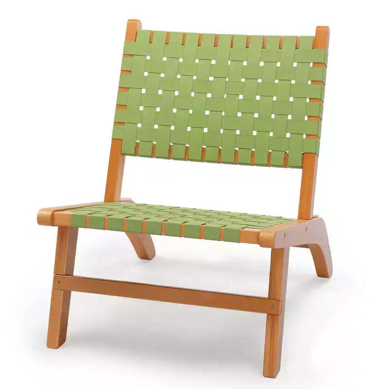 Karl Home | Solid Wood Patio Accent Chair with Hand-Woven Back & Seat