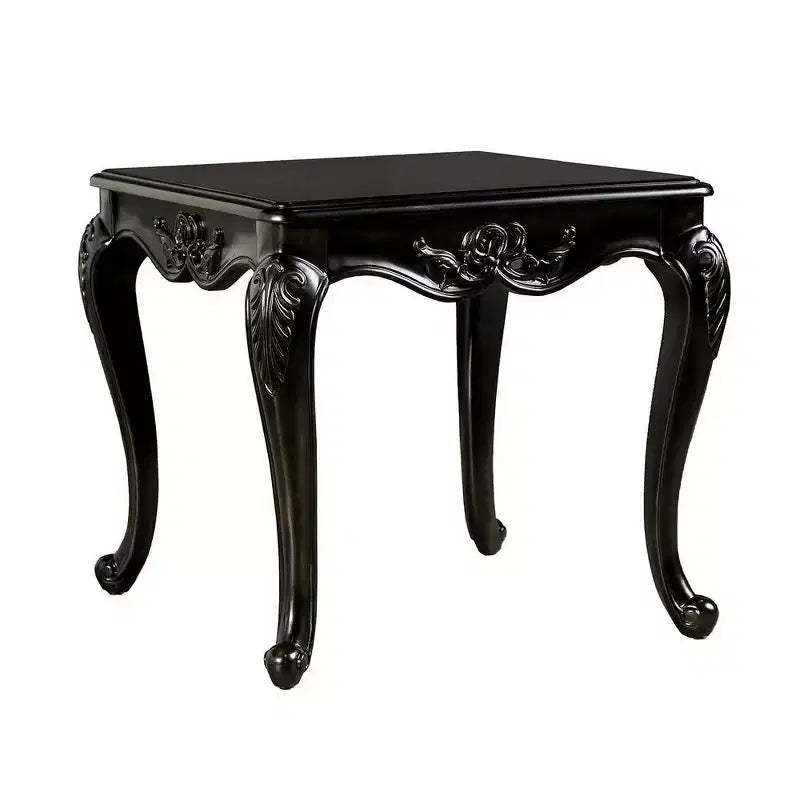 Royal Hampton Side End Table, 29 Inch, Classic Cabriole Legs, Dark Brown Solid Wood