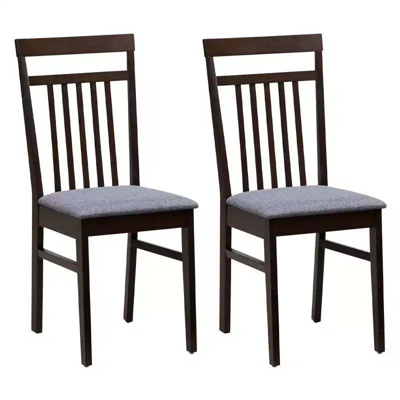 Costway Upholstered Dining Chair Set of 2 Kitchen Armless Padded w/ Slanted Backrest