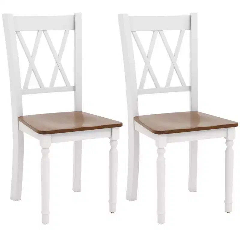 Costway Dining Chairs Set of 2 Wood Farmhouse Dining Room Side Chairs for Home Kitchen