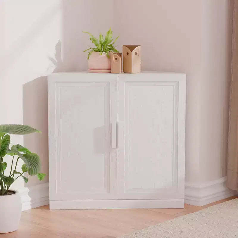 MAYEERTY Modern Solid Wood Double Doors Corner Storage Cabinet Efficient Storage for Home Cornei Libing Room White
