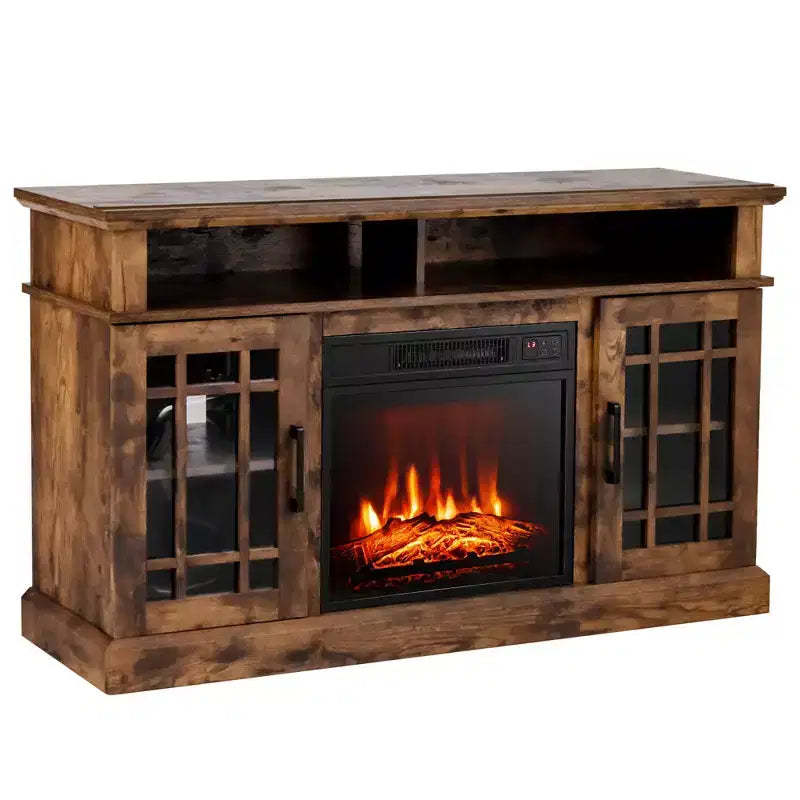 Costway 48 TV Stand Console Cabinet w/ Fireplace Entertainment Center For Living Room