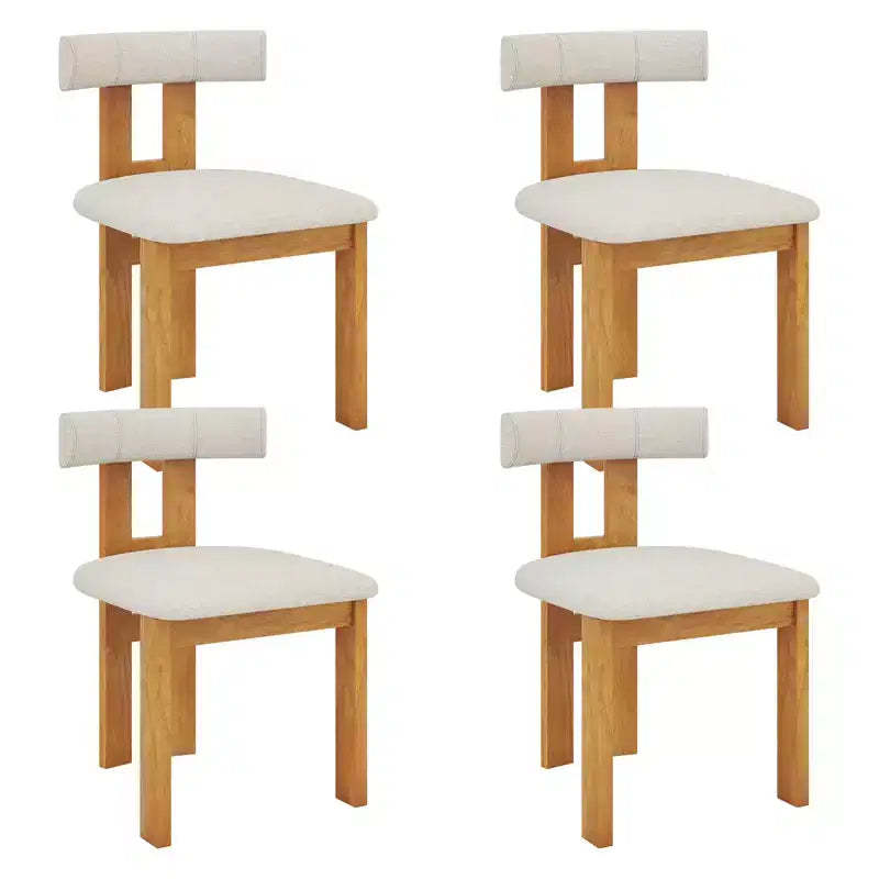Costway Dining Chair Set of 4 Upholstered Kitchen Chair w/ Padded Seat & Curved Backrest