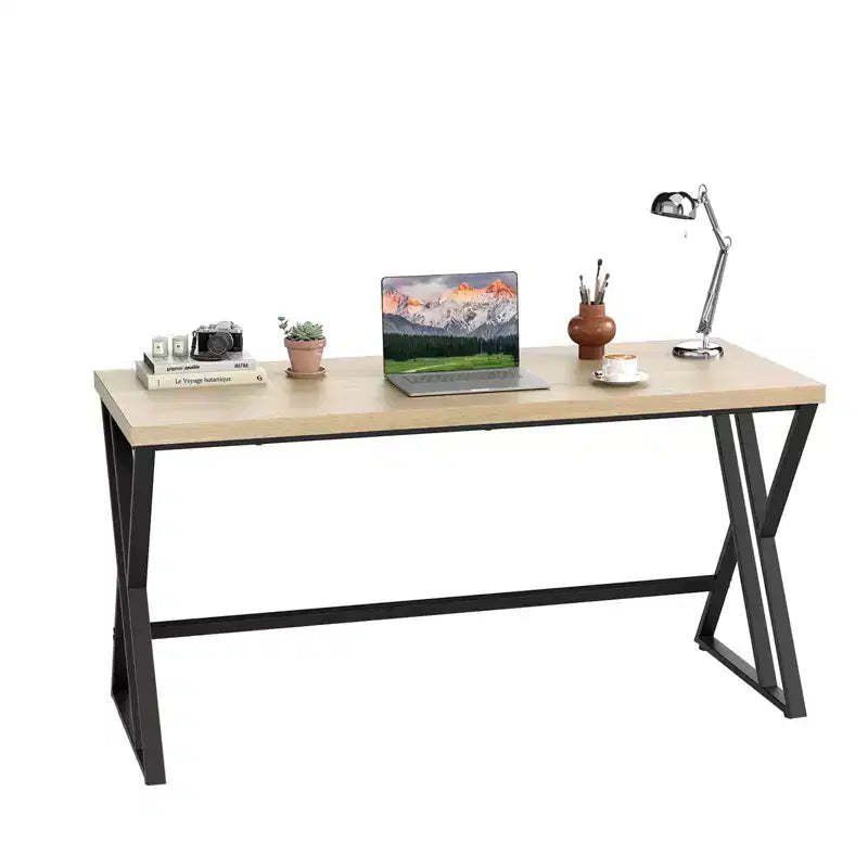 Costway 59 Computer Desk Large Industrial Home Office Desk w/ Heavy-duty Metal Frame