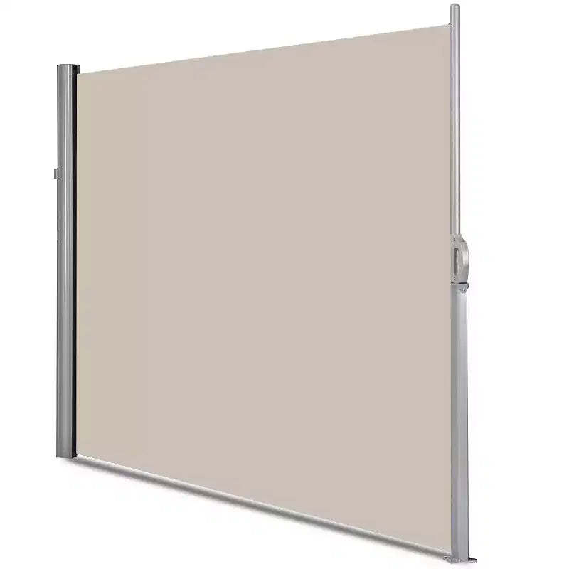 Costway 118.5 x 71 Patio Retractable Folding Side Awning Screen Privacy Divider Beige