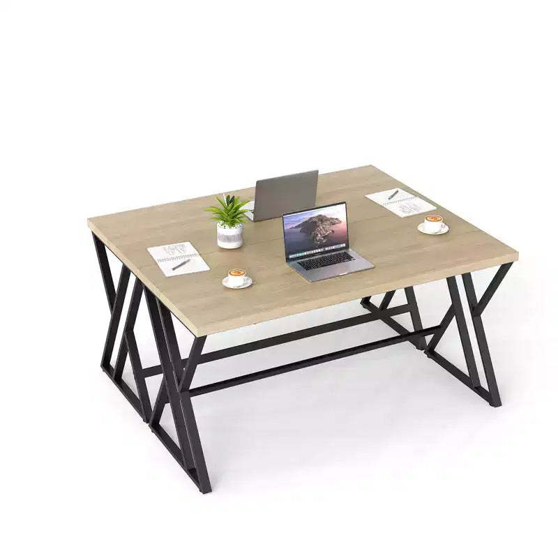 Costway 2PCS 59 Computer Desk Large Industrial Home Office Desk w/Heavy-duty Metal Frame