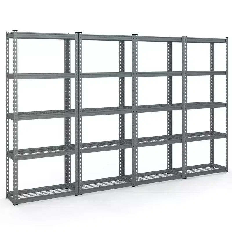 Costway 4 PCS 5-Tier Metal Shelving Unit Heavy Duty Wire Storage Rack with Anti-slip Foot Pads