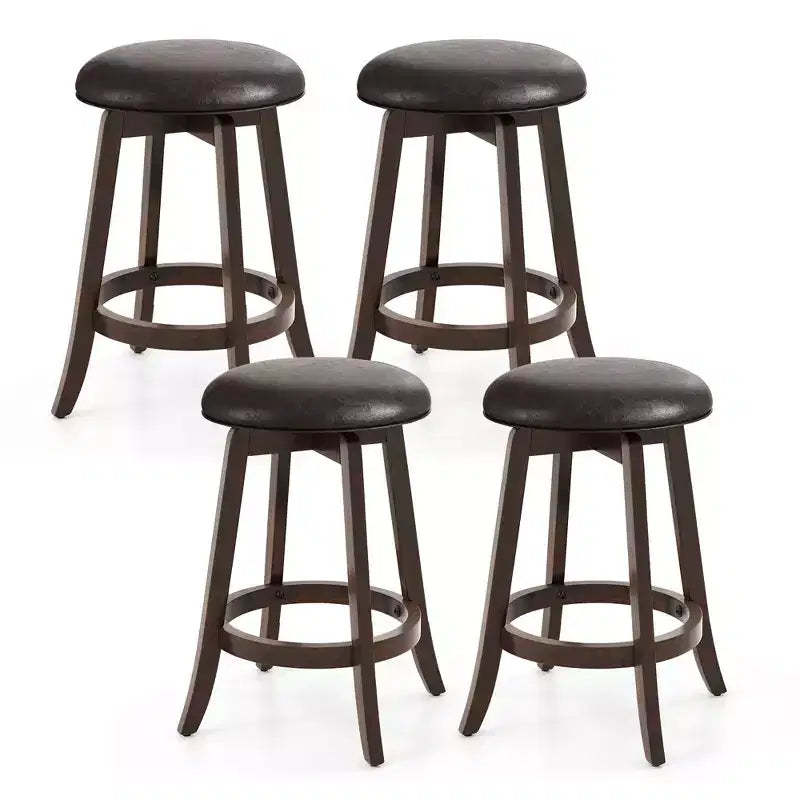 Costway 24 Counter Height Stools Set of 4 w/ 360 Swivel Round Seat & Footrest