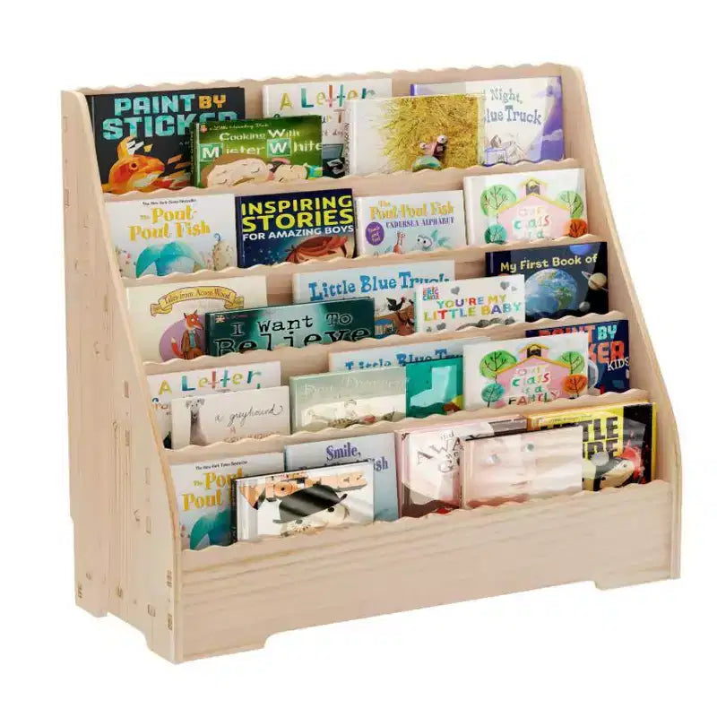 Wood Grain Solid Pine Bookcase for Home Office