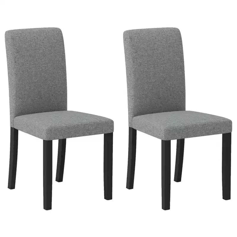 Costway Dining Chair Set of 2 Mid-Century Modern Fabric Upholstered Parson Chairs
