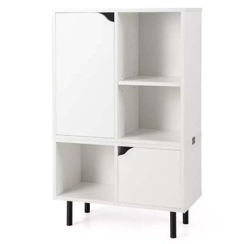 Costway Stackable Bookcase Combination Lattice Cabinet Floor Open Bookshelf Adjustable