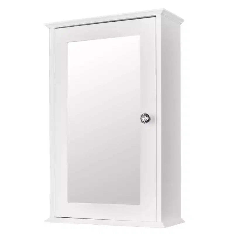 Karl Home Single Door Mirror Indoor Bathroom Wall Mounted Cabinet Shelf White