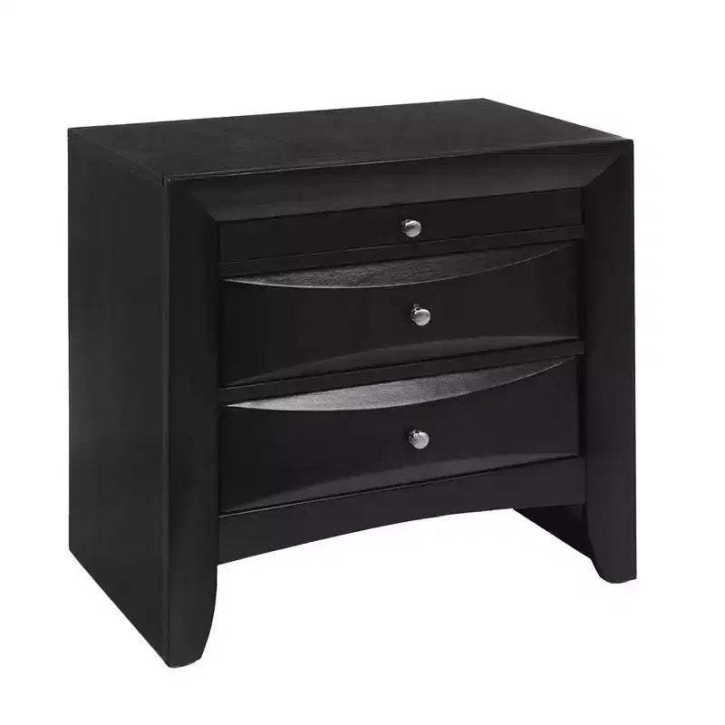 Royal Hampton Contemporary 2 Drawer Wood Nightstand By Ireland , Black