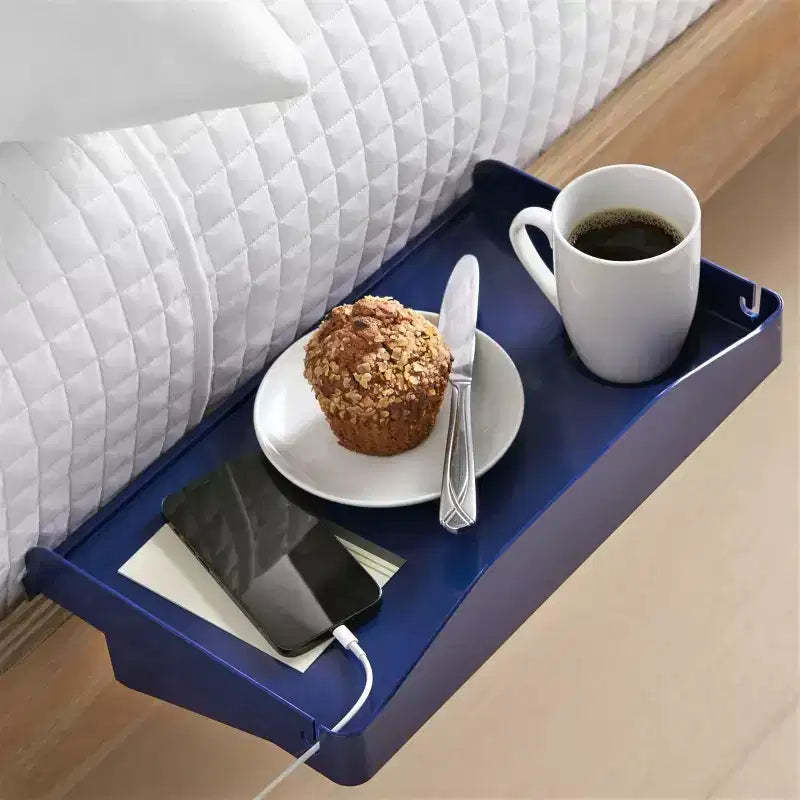 Modern Innovations Bedside Shelf with Cord and Cup Holder (Navy)